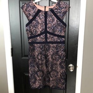 Navy and Nude cocktail dress
